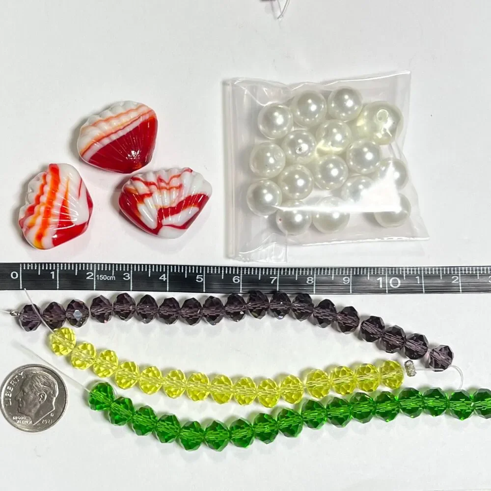 VTG - Now Jewelry Making Beads Glass Lampwork Crystal MOP Variety Colorful Lot